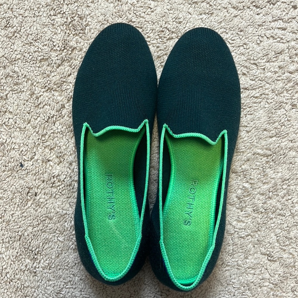 Rothys emerald green loafer
